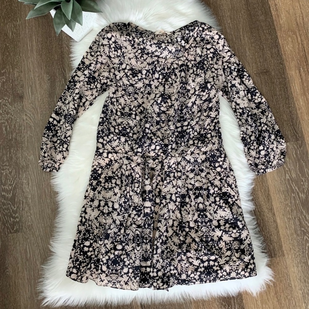 Rebecca Taylor Silk Floral Pleated Silk Dress